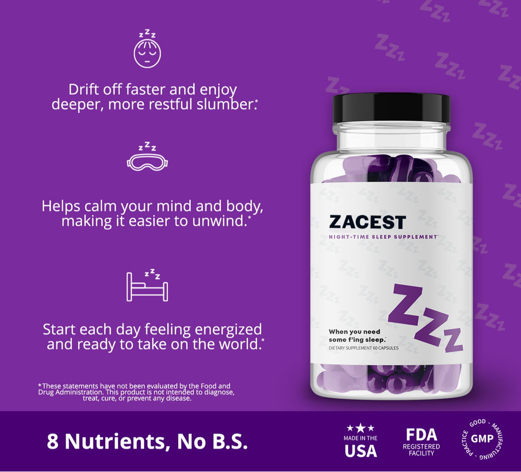 Zacest Sleep Night-Time Sleep Aid Supplement - Best Natural Sleep Aid