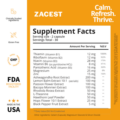 Zacest Anxiety - Natural Remedies & Supplements for Anxiety
