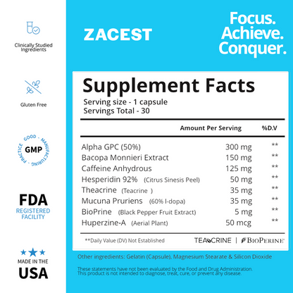 Zacest - Best Nootropics for Mental Clarity, Focusing & Productivity